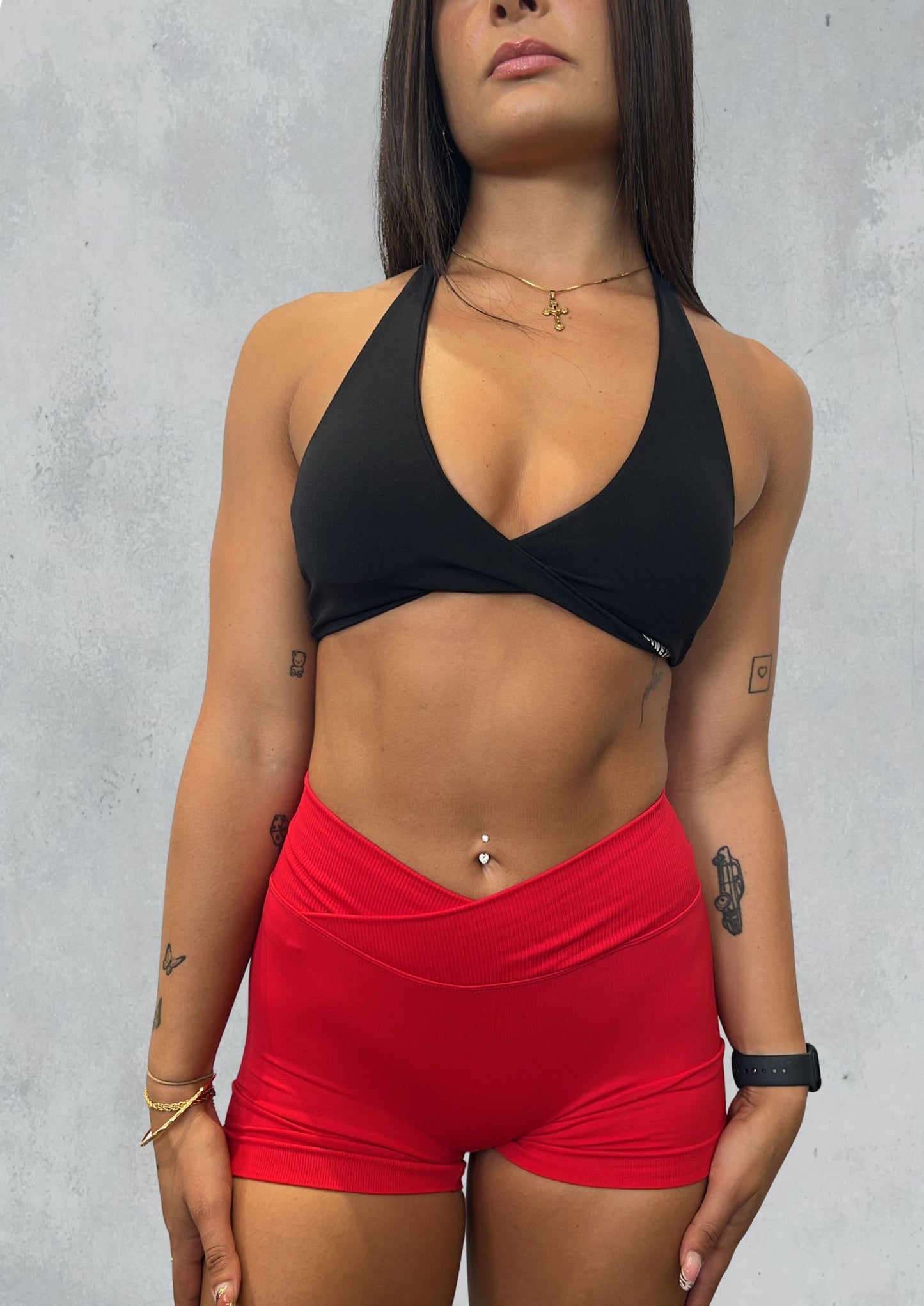 FUSION V-WAIST SHORTS - Red - Ninety Six Fit Apparel