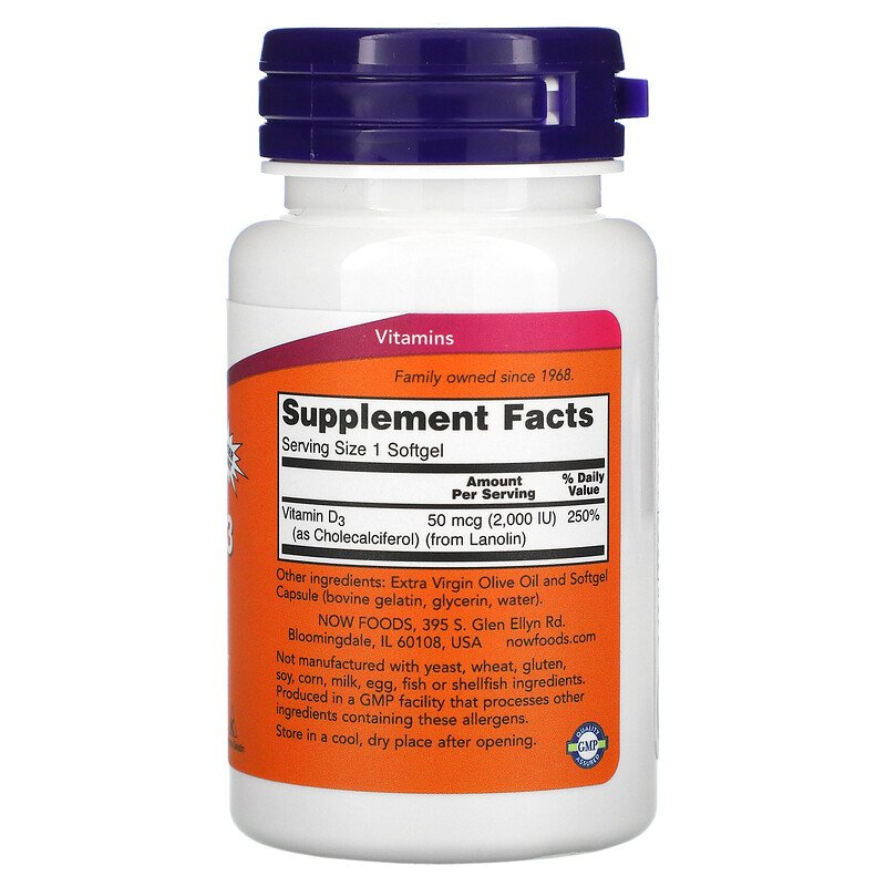 NOW Vitamin D3 - - Now Foods
