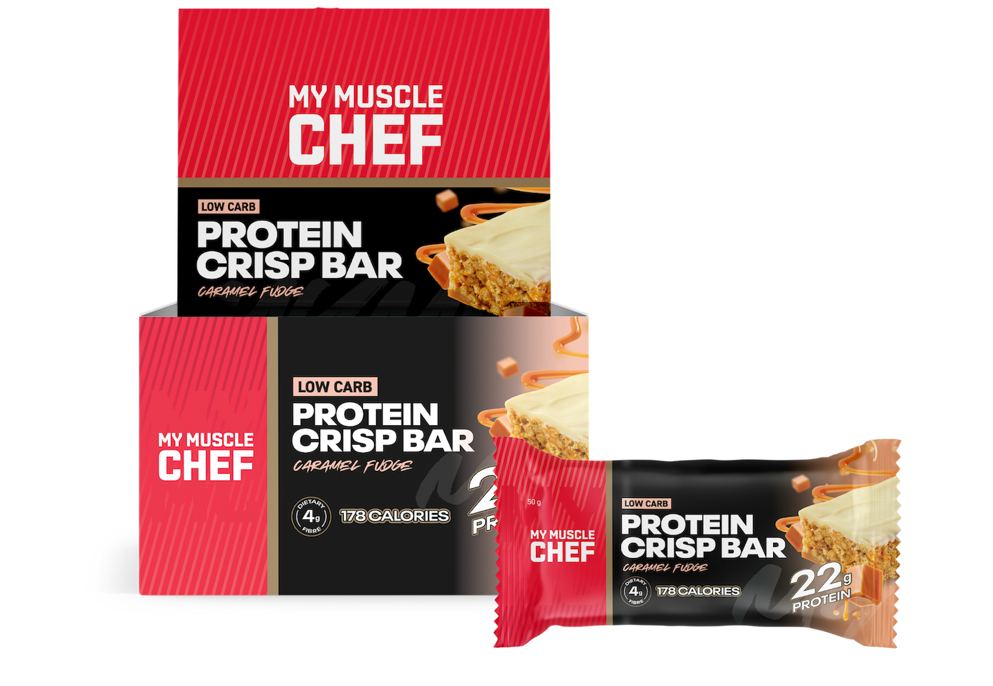 Protein Crisp Bar My Muscle Chef - Caramel Fudge - Muscle Chef