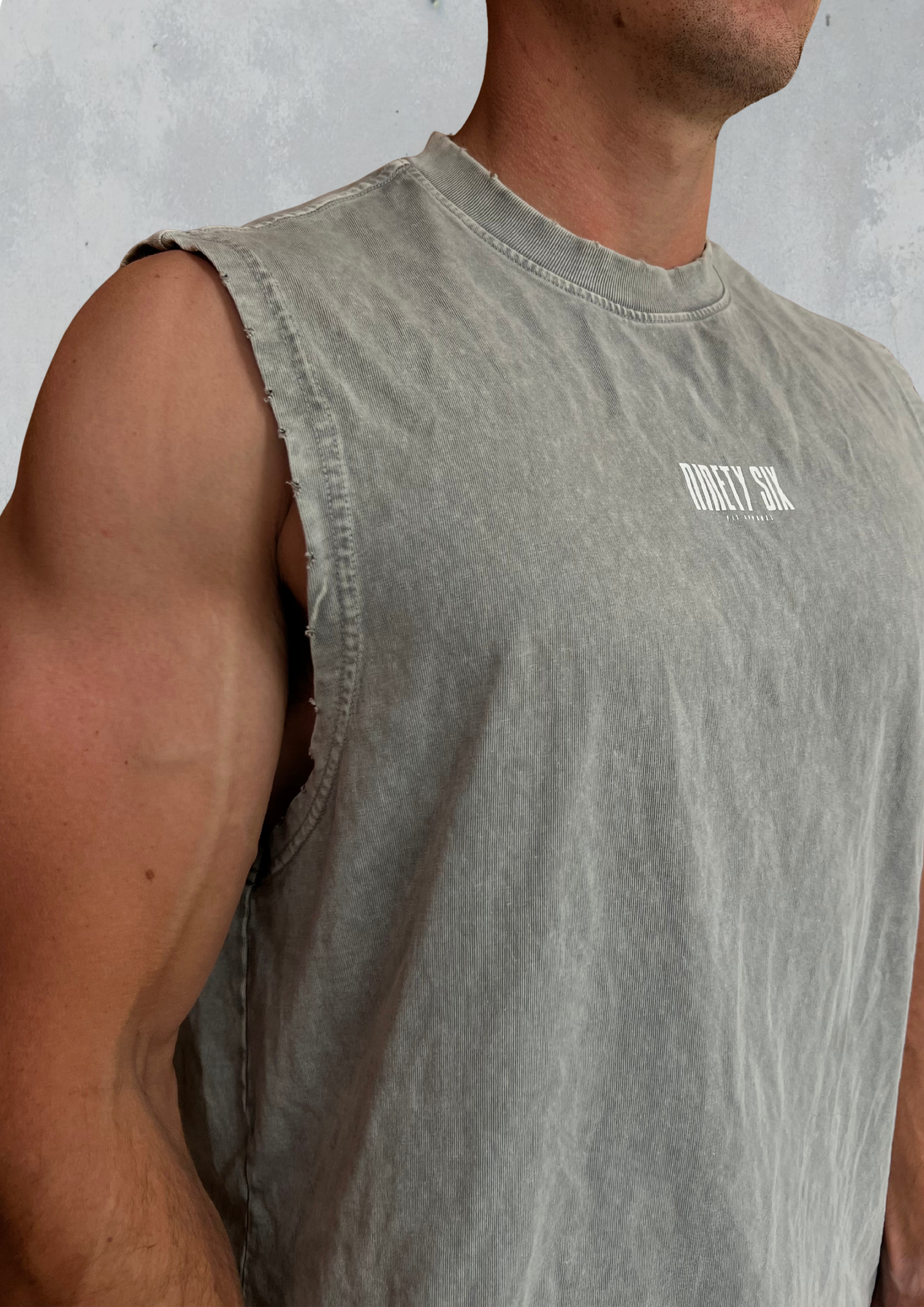 Men's Vintage Singlet Top - Vintage Jet Black - Ninety Six Fit Apparel