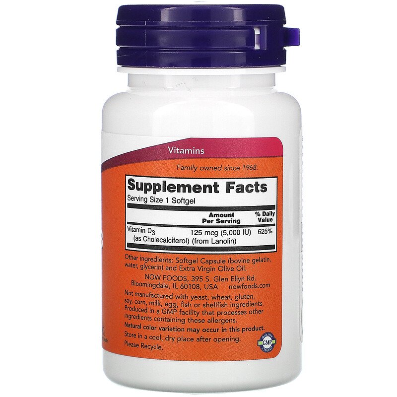 NOW Vitamin D3 - - Now Foods