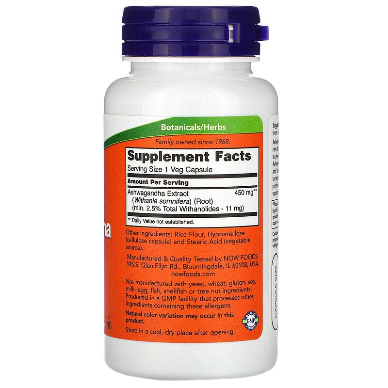 NOW Ashwagandha 450mg - - Now Foods