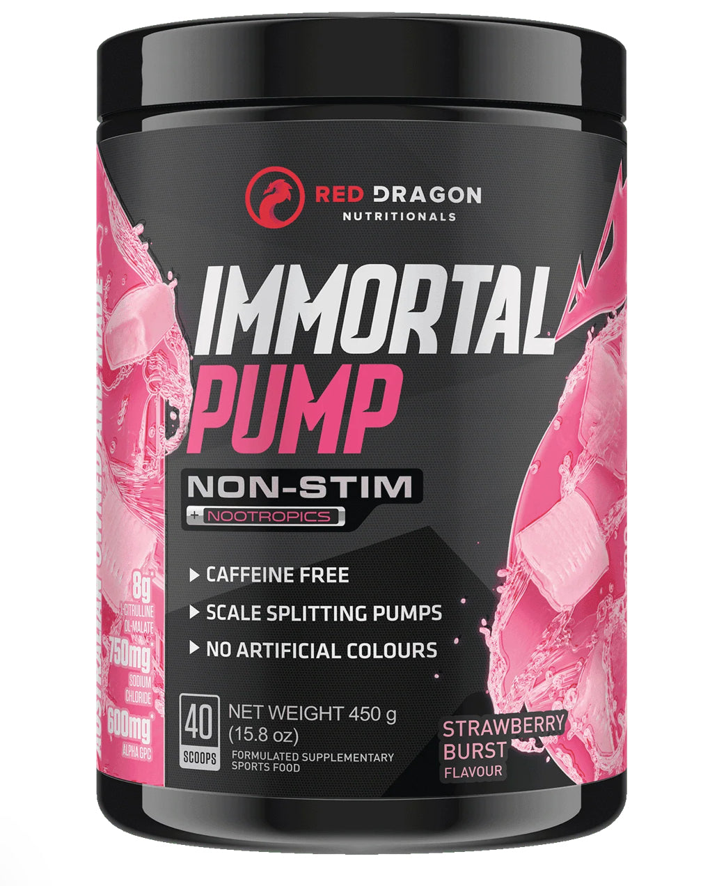 Immortal Pump Non Stim - Strawberry Burst - Ninety Six Fit Apparel