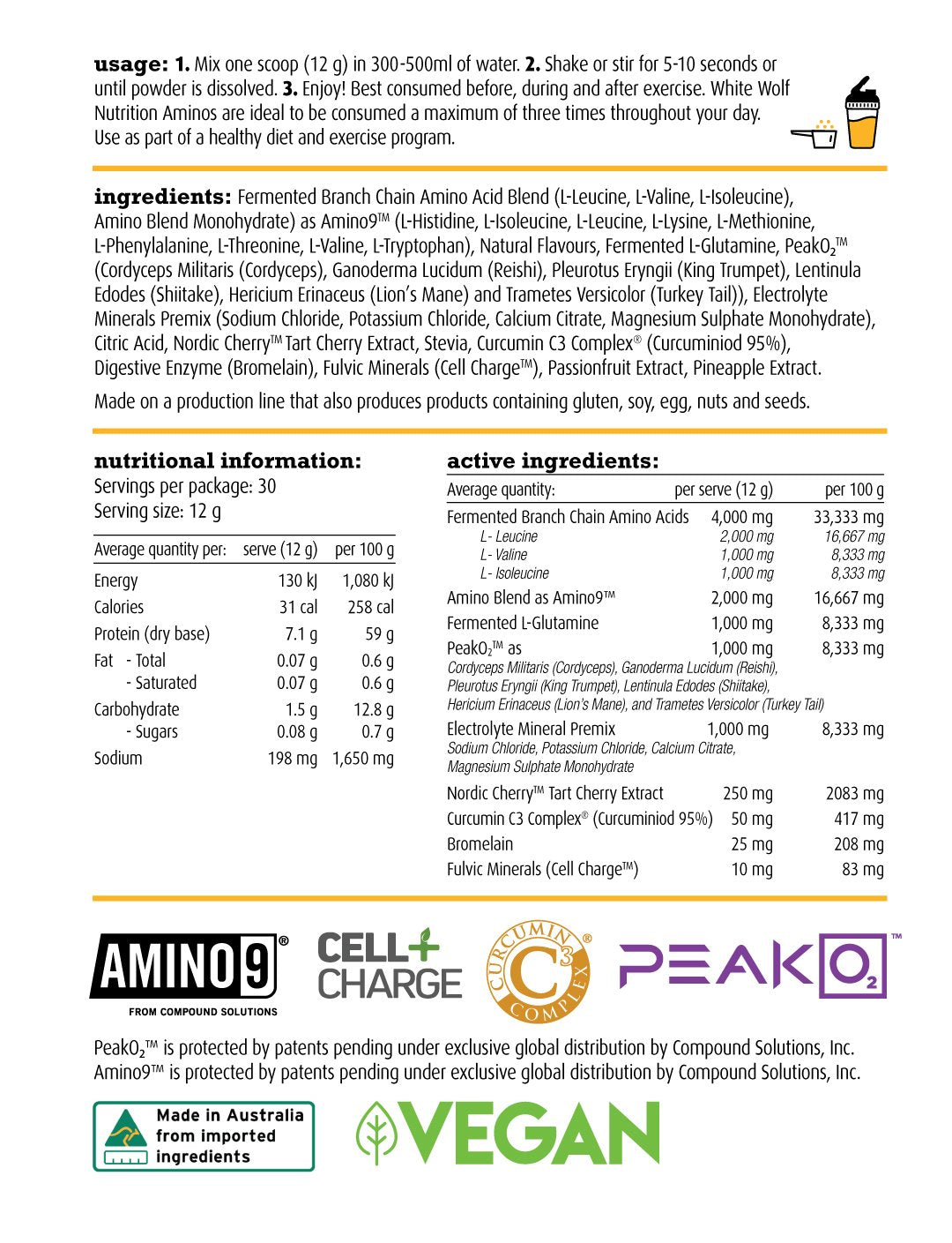 Essential Aminos - - White Wolf