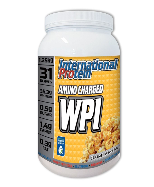 Amino Charged WPI - 1.25kg Caramel Popcorn - International Protein