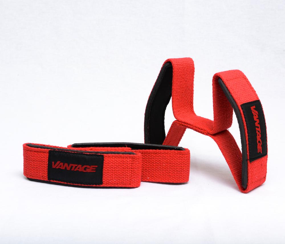 Double Loop Lifting Straps Black - Red - Vantage Strength