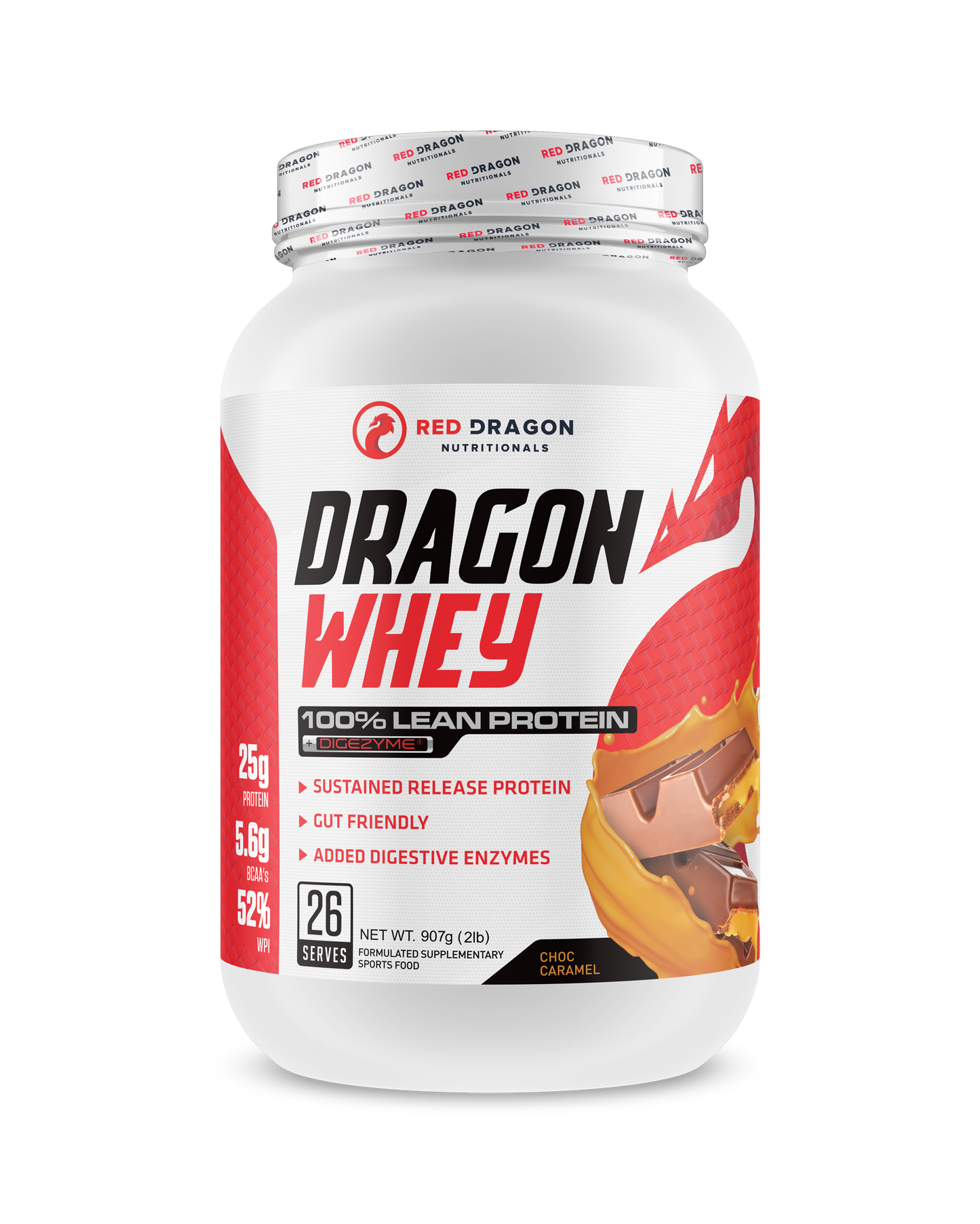 Dragon Whey - 2lb Choc Caramel - Red Dragon