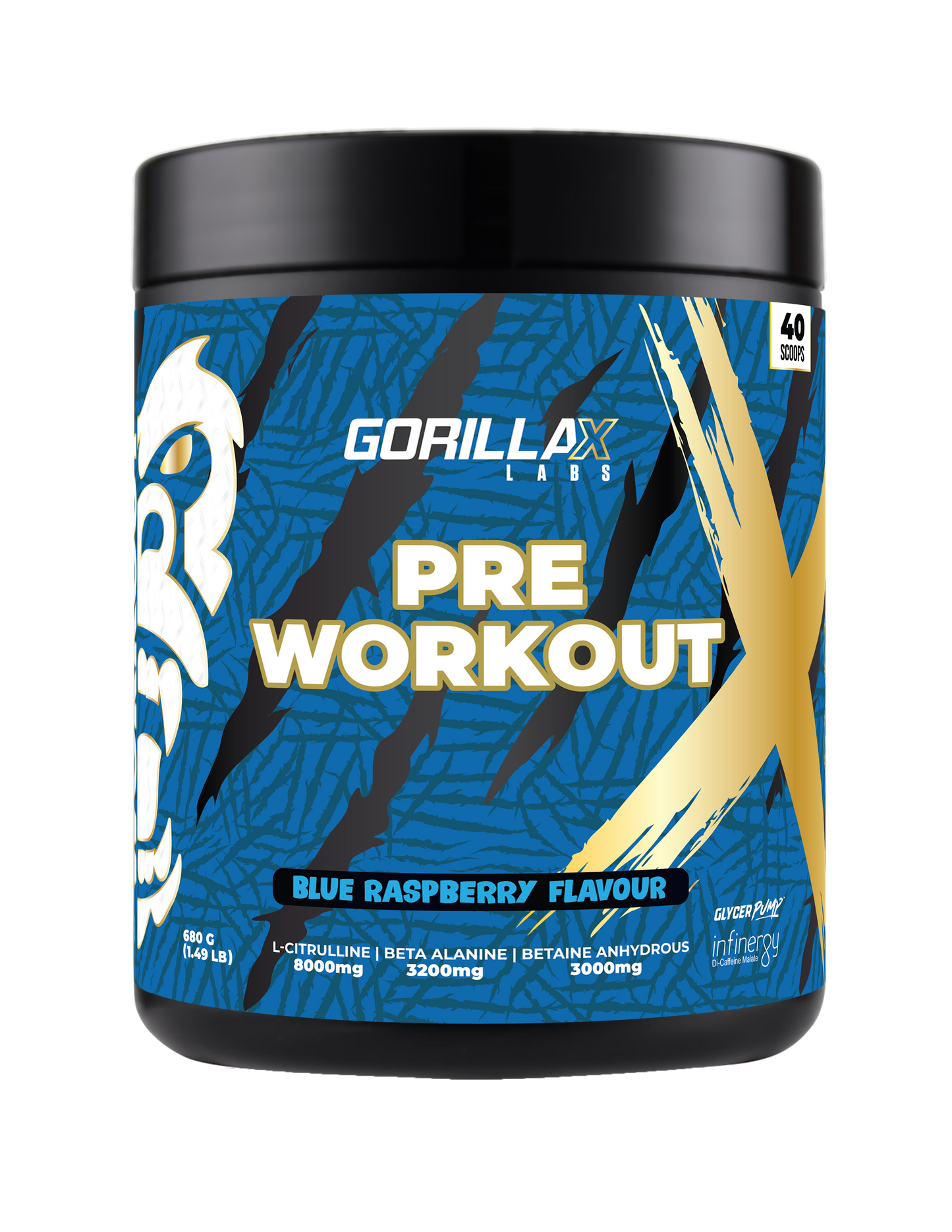 Gorilla X Labs Pre workout - Blue Rasberry - Gorilla X Labs
