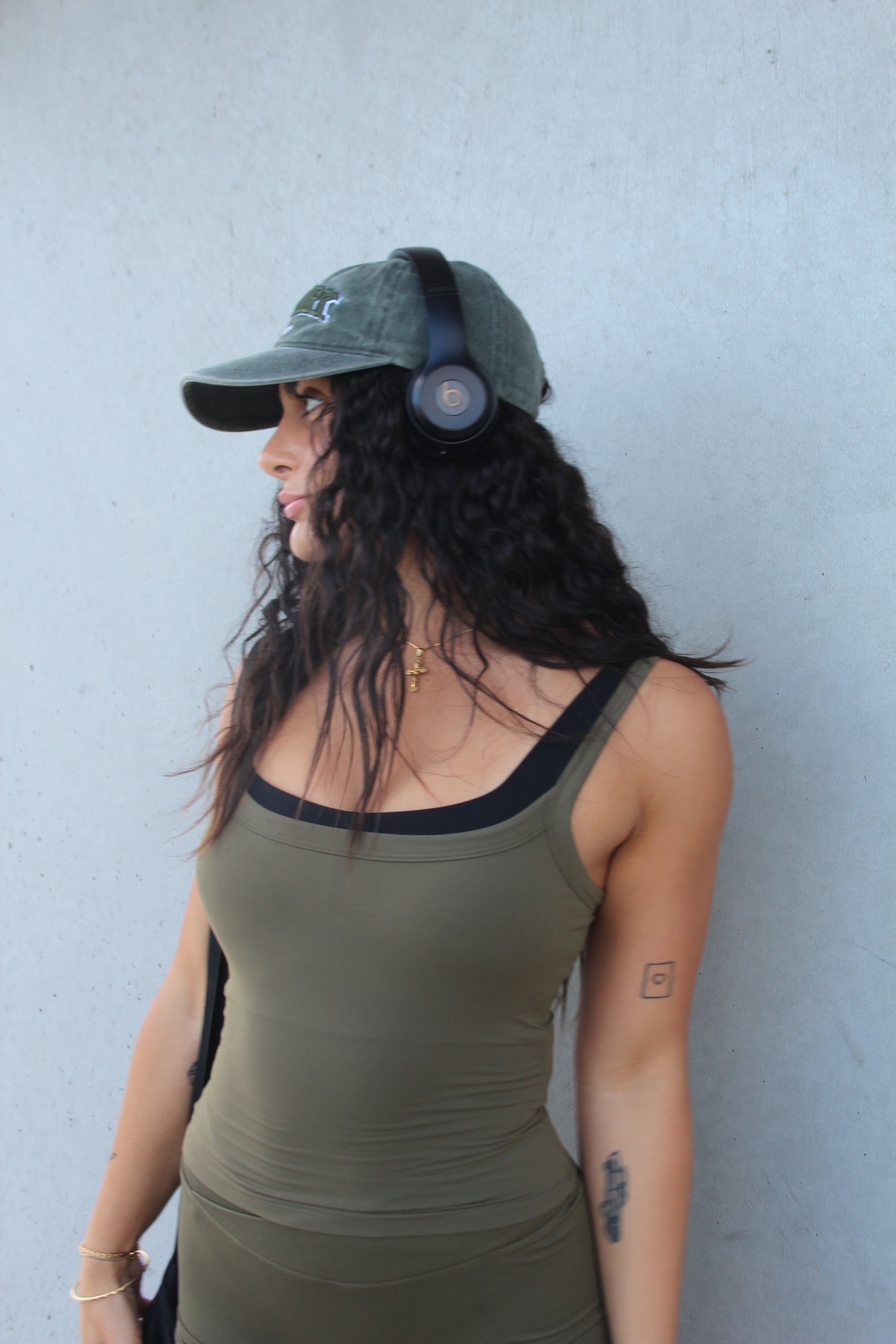 FUSION Singlet Top - Army Green - Ninety Six Fit Apparel