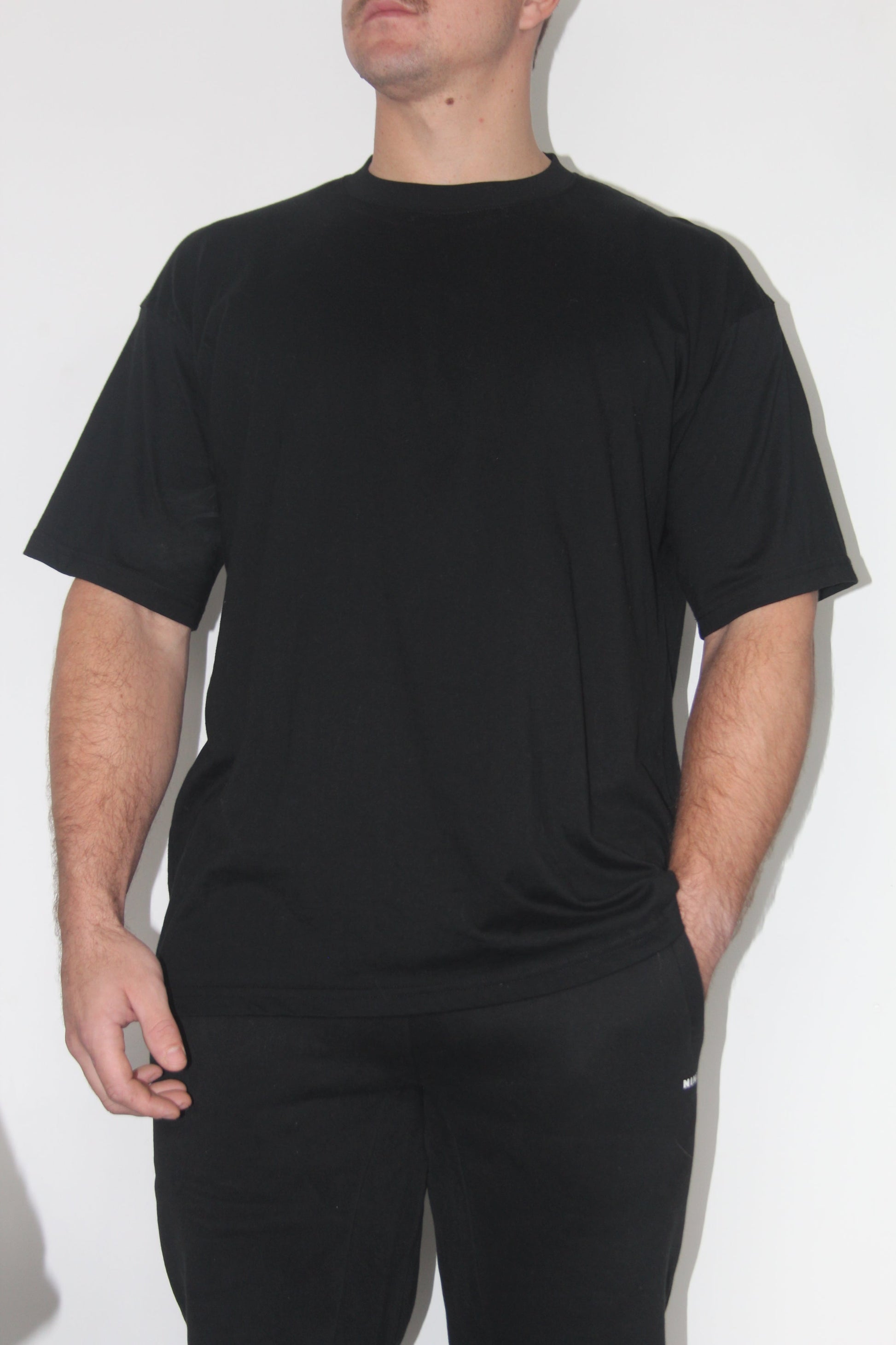 Mens Basic Black T-Shirt - - Ninety Six Fit Apparel