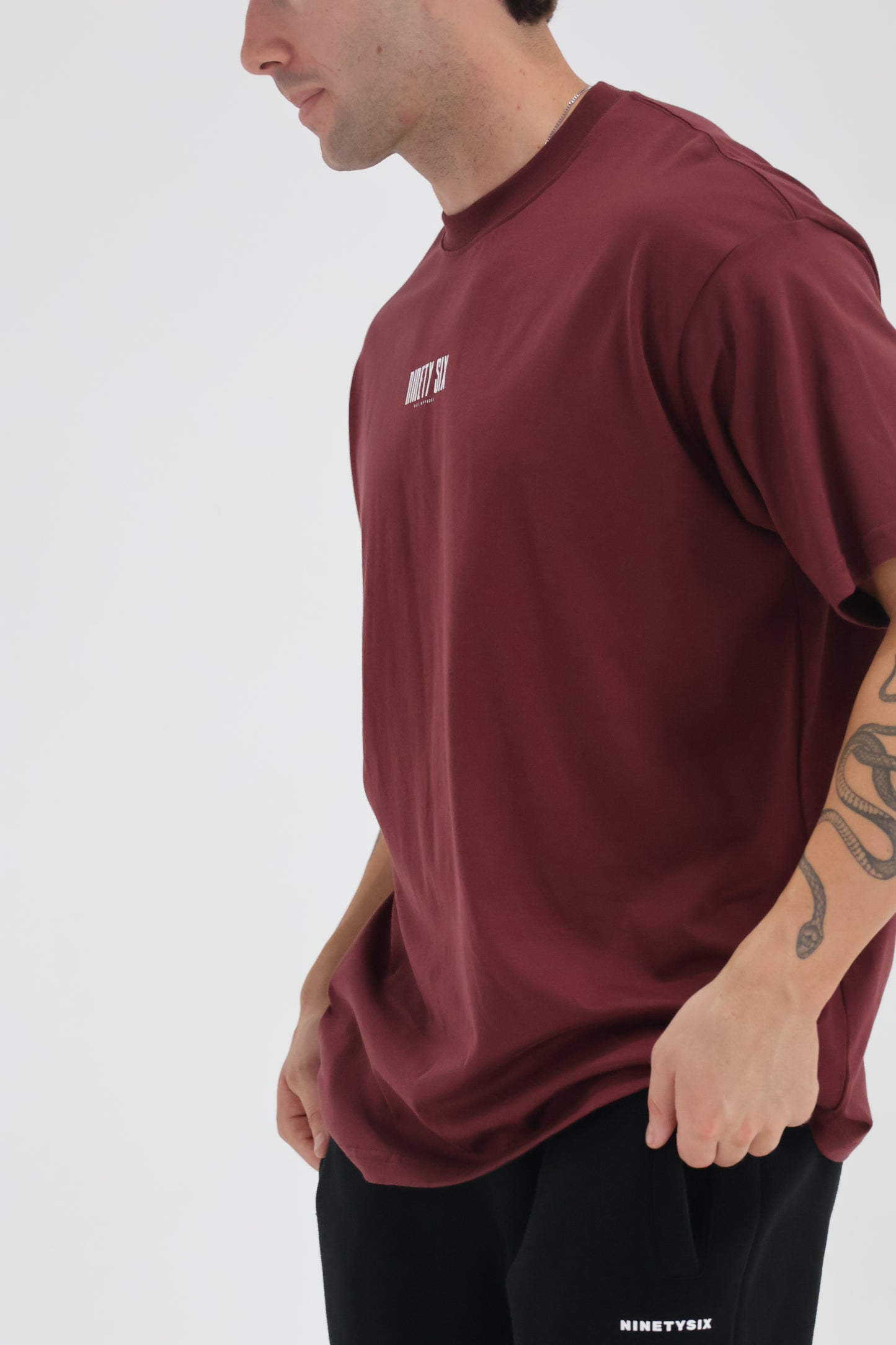 Light Weight Tee - Wine Red - Ninety Six Fit Apparel