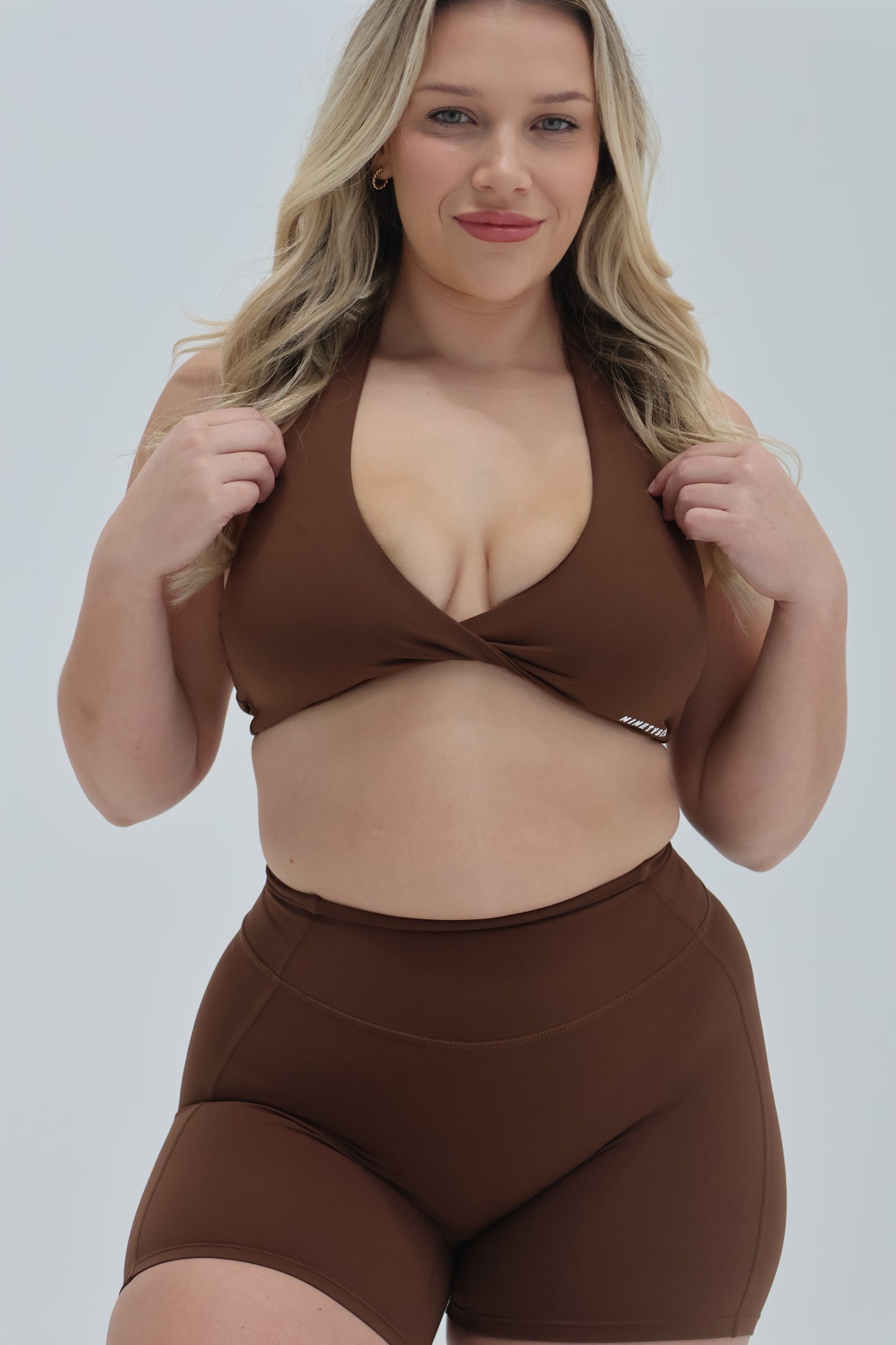 Twist Bra - Choc Brown - Ninety Six Fit Apparel