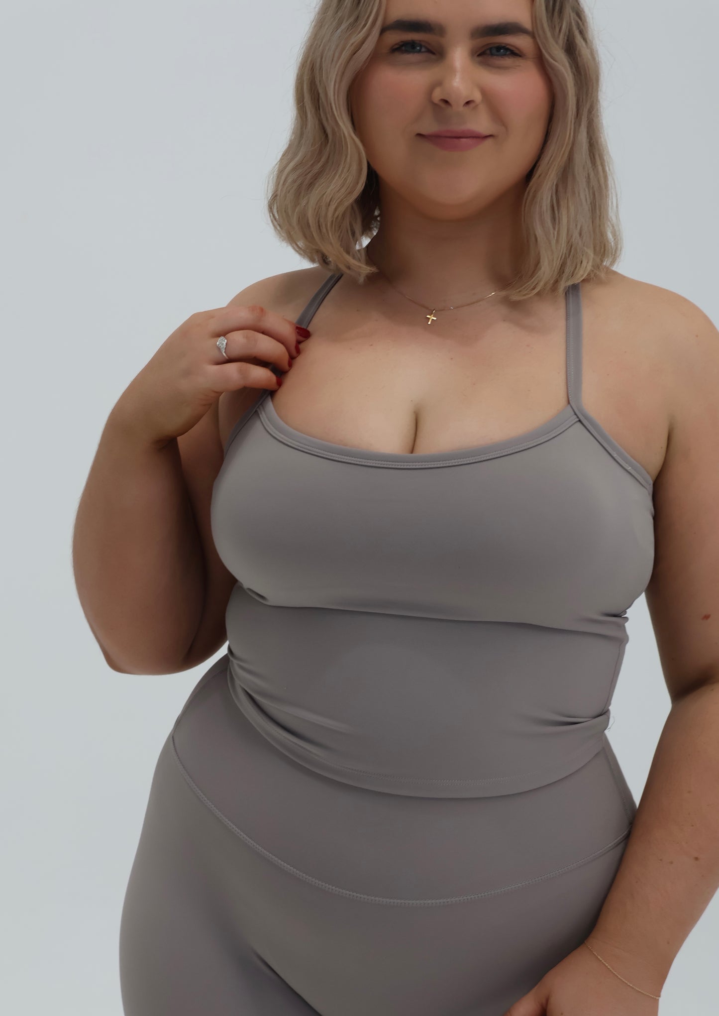 Amber Singlet Top - Stone - Ninety Six Fit Apparel