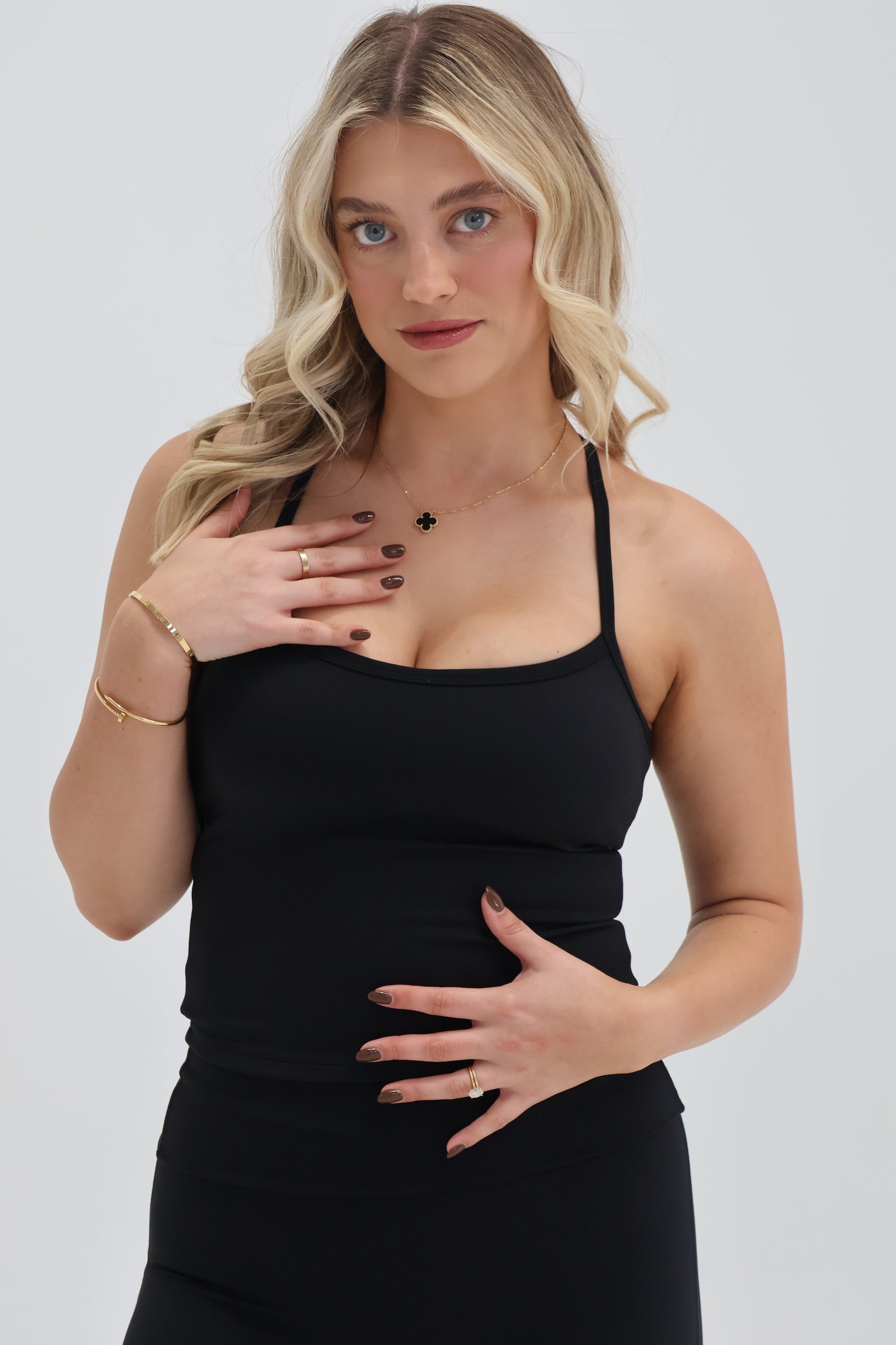 Amber Singlet Top - Black - Ninety Six Fit Apparel