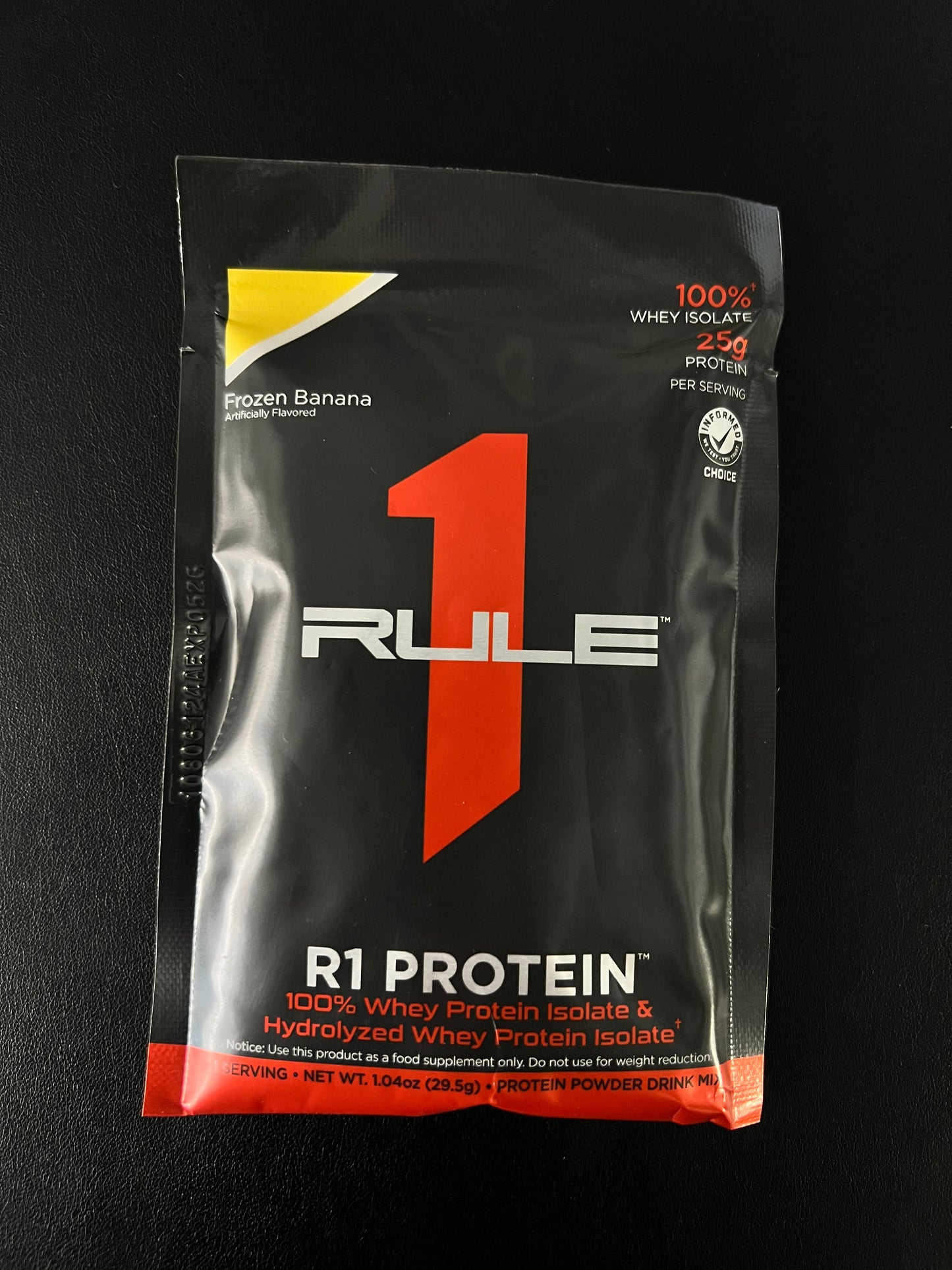 Sachet Single Rule 1 Whey protein 25g - 25g Frozen Banana Single Serving - Rule 1