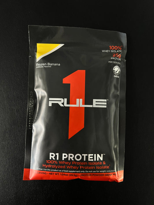 Sachet Single Rule 1 Whey protein 25g - 25g Frozen Banana Single Serving - Rule 1