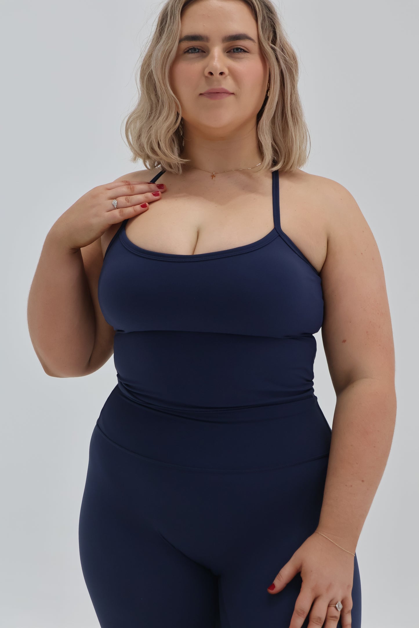 Amber Singlet Top - Navy - Ninety Six Fit Apparel