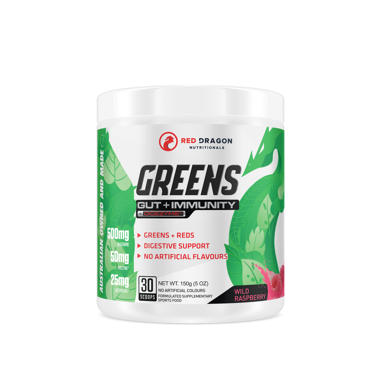 Greens - Wild Raspberry - Red Dragon