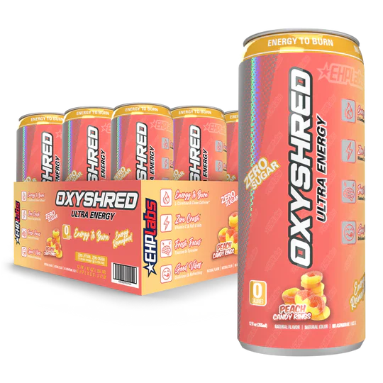 OXYSHRED ULTRA ENERGY DRINK RTD - Peach Candy Rings - EHP Labs