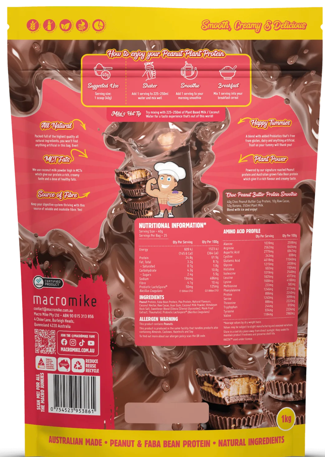 Macro Mike Peanut Protein - - Macro Mike