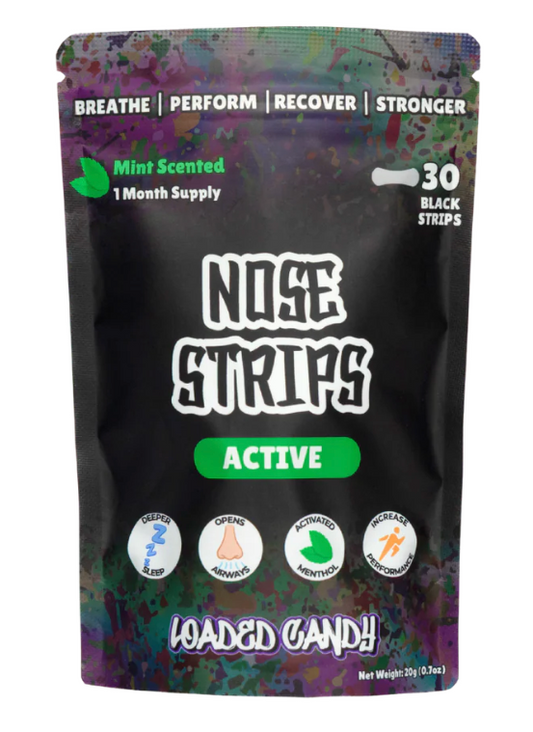 Nose Strips Active - 30 black stripes Active Mint Scented - loaded candy