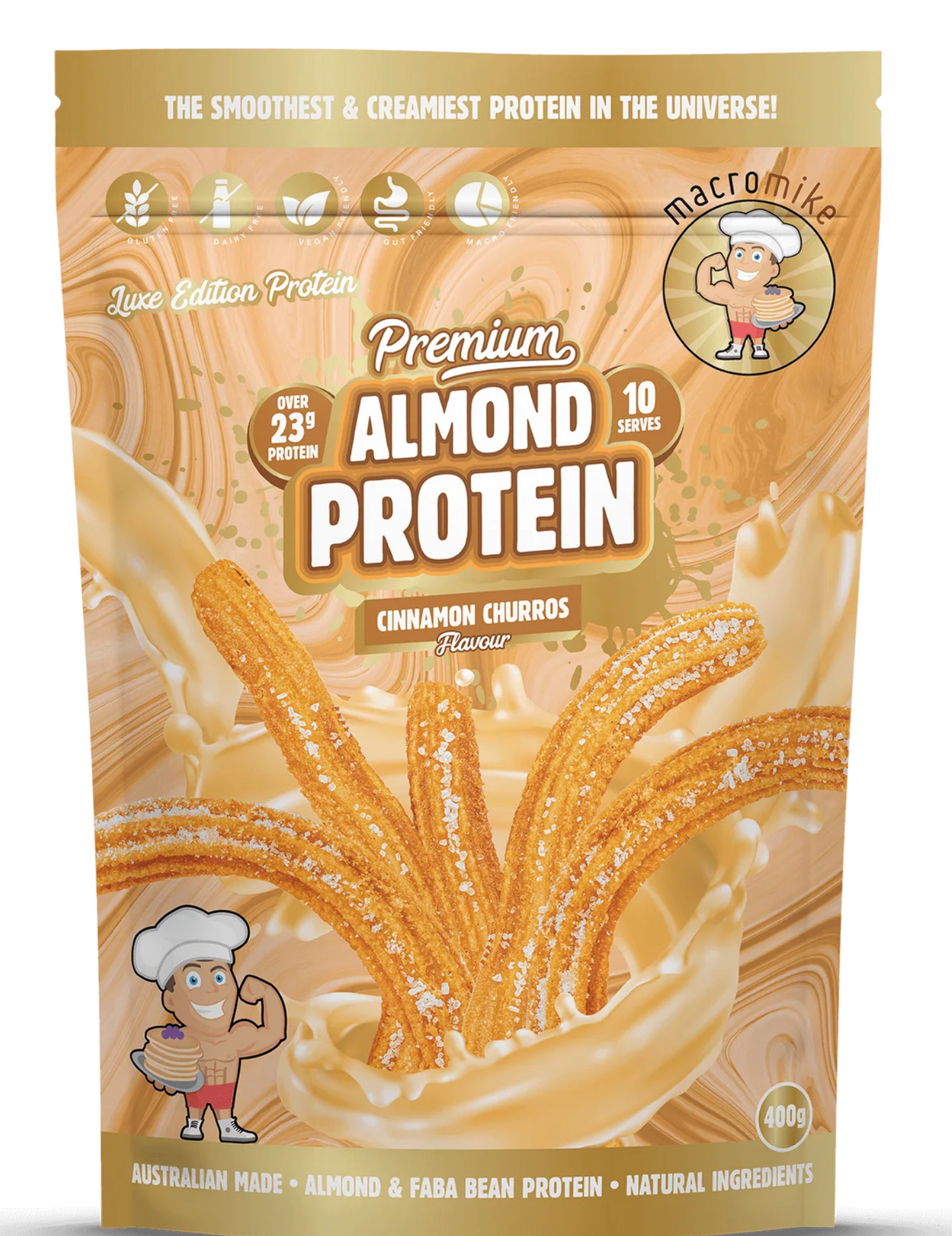 Macro Mike Almond Protein - 400g Cinnamon Churros - Macro Mike