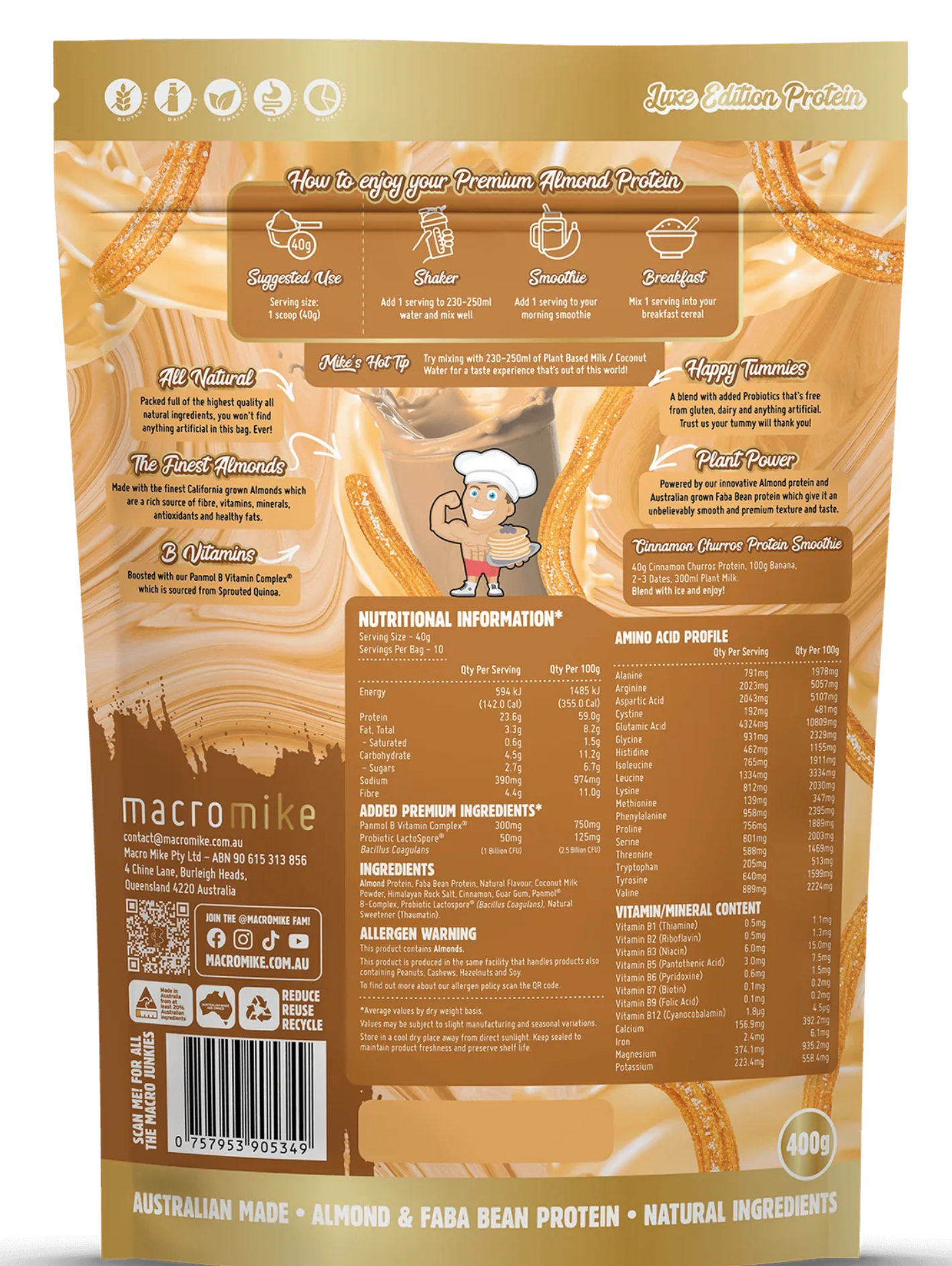 Macro Mike Almond Protein - - Macro Mike