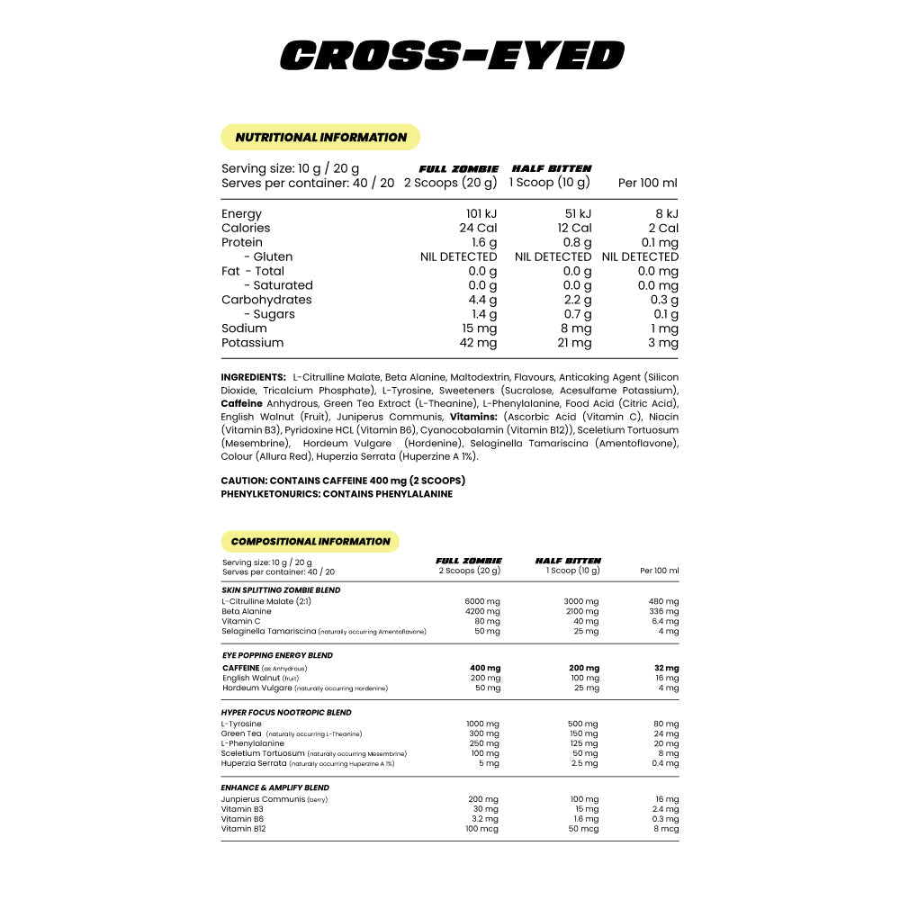 Cross-eyed Pre Workout - - Zombie Labs