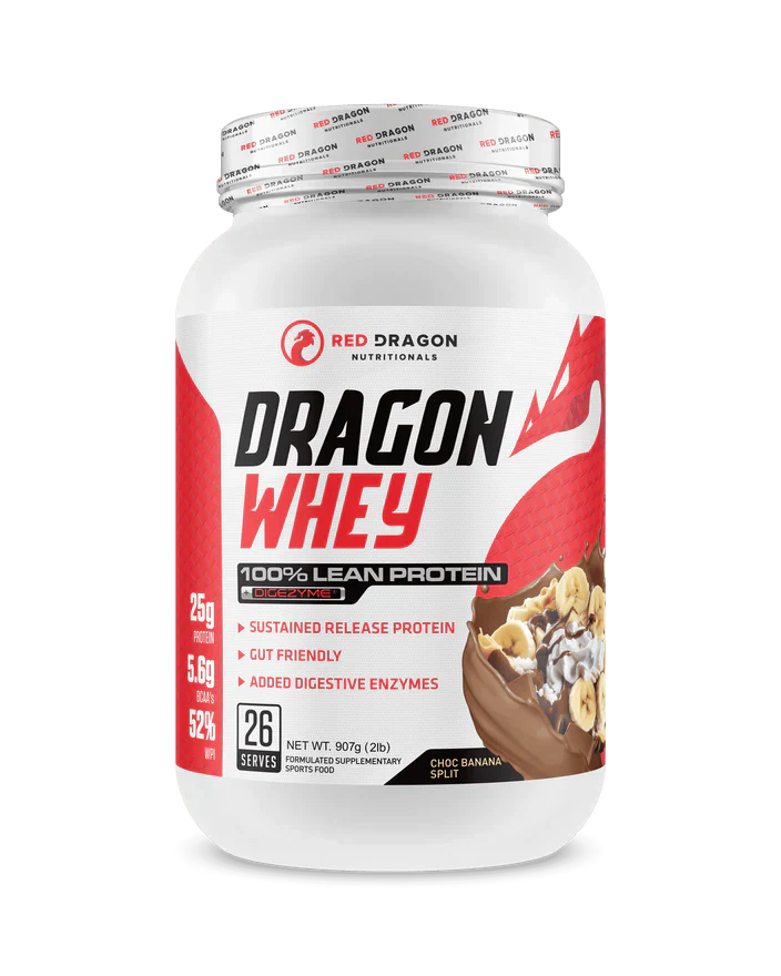 Dragon Whey - 2lb Choc Banana Split - Red Dragon