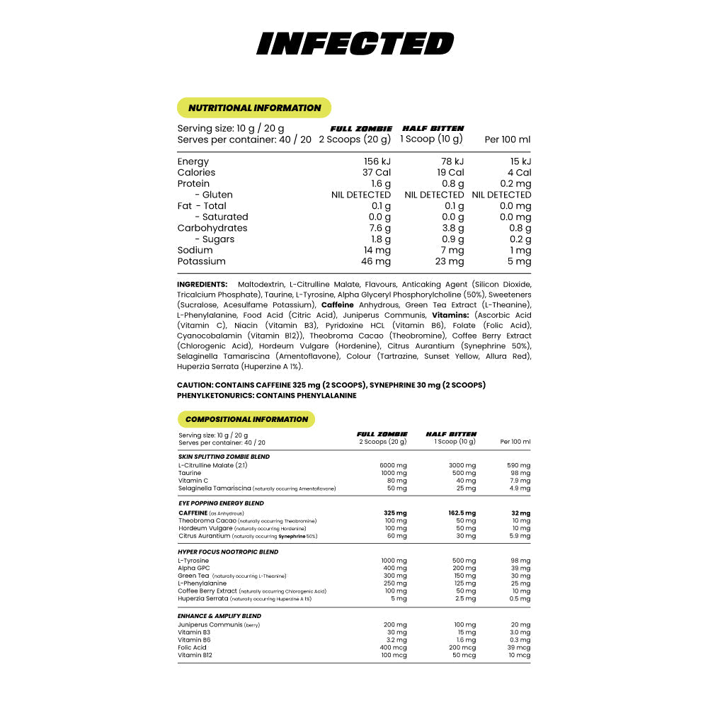 Infected Pre Workout - - Zombie Labs