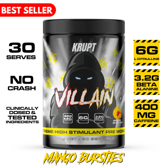 Villain Pre-Workout - Mango Bursties - Krupt Supps