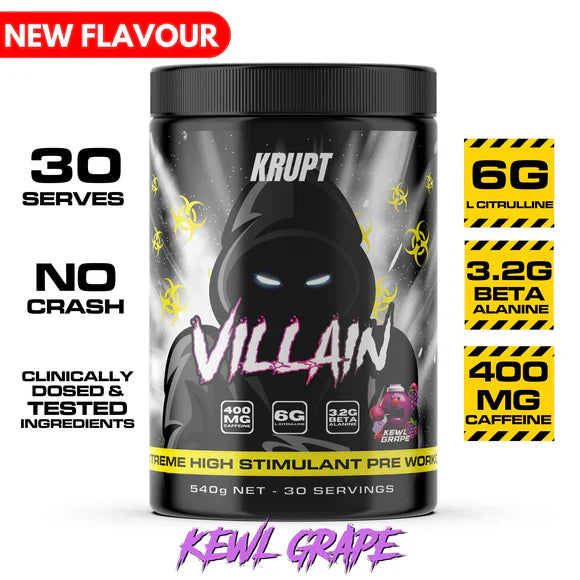 Villain Pre-Workout - Kewl Grape - Krupt Supps