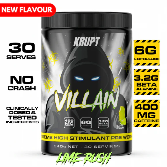 Villain Pre-Workout - Lime Rush - Krupt Supps