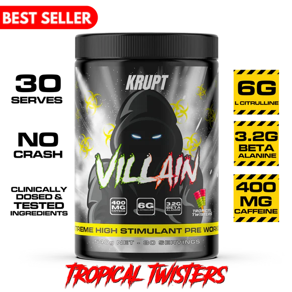 Villain Pre-Workout - Tropical Twisters - Krupt Supps